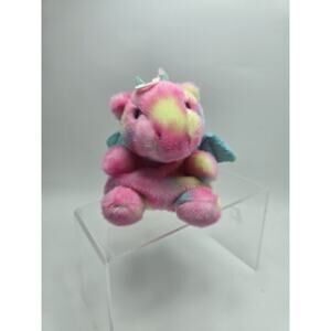 Anya Dragon Palm Pals Small Plush Toy 5 Inches Pink Fluffy Soft